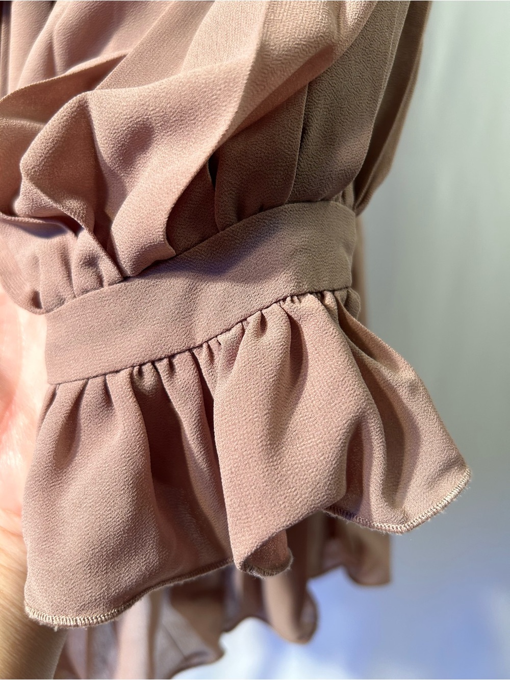 Pink Lily Chiffon Pleated Button-Front Romper Dress Size M Feminine Flirty - Picture 6 of 12